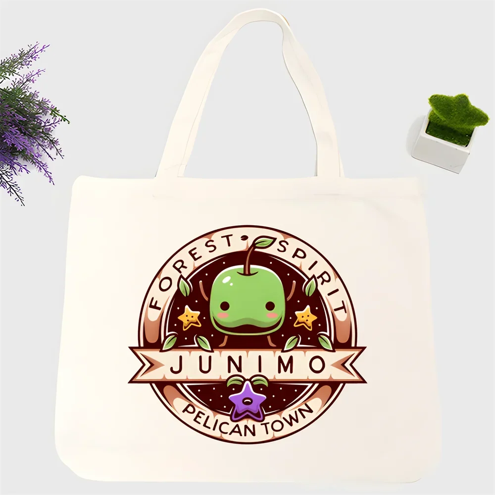 Stardew Valley Gaming Chicken وصل حديثًا حقيبة قماش فنية حقائب تسوق مطبوعة بسيطة للفتيات حزمة عادية للحياة #5