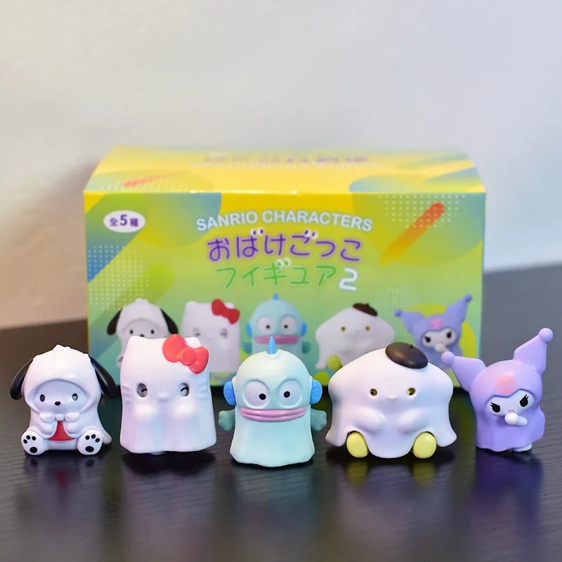 

Sanrio Characters Blind Box Kuromi Pochacco Hangyodon Hello Kitty Ghost Cosplay Figure Model Collect Ornaments Boys Girls Gifts
