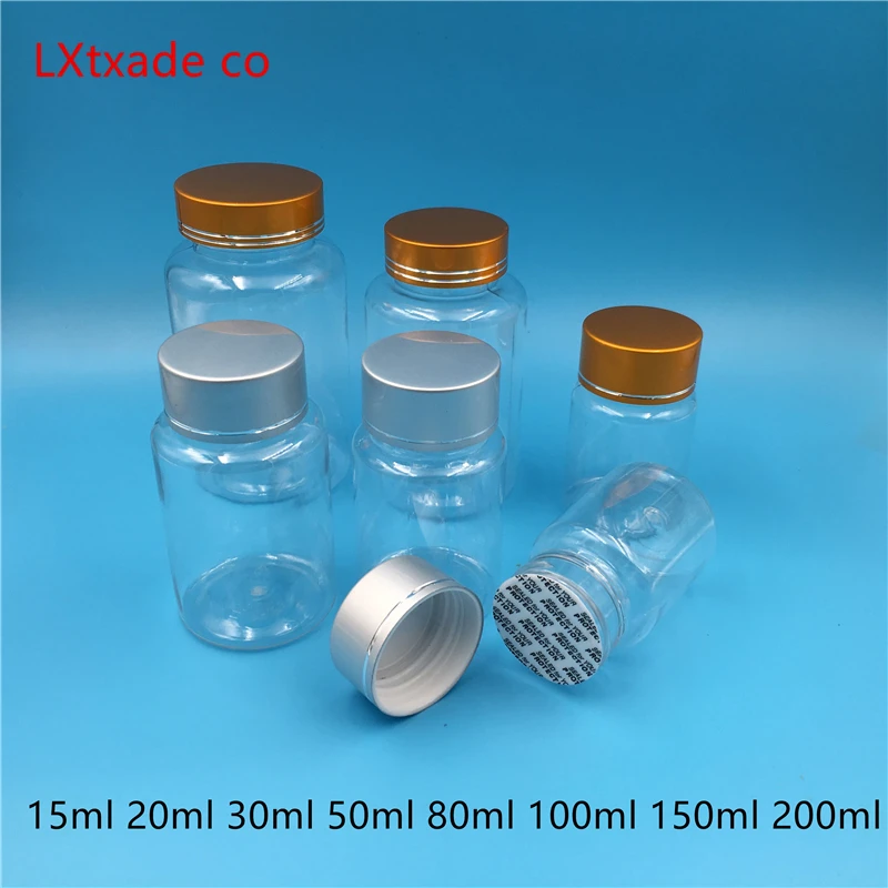 50PCS 50ml 100ml 200ml Empty Lucency Plastic Bottles Retail Pill Bath Salt Candy Originales Packaging Containers