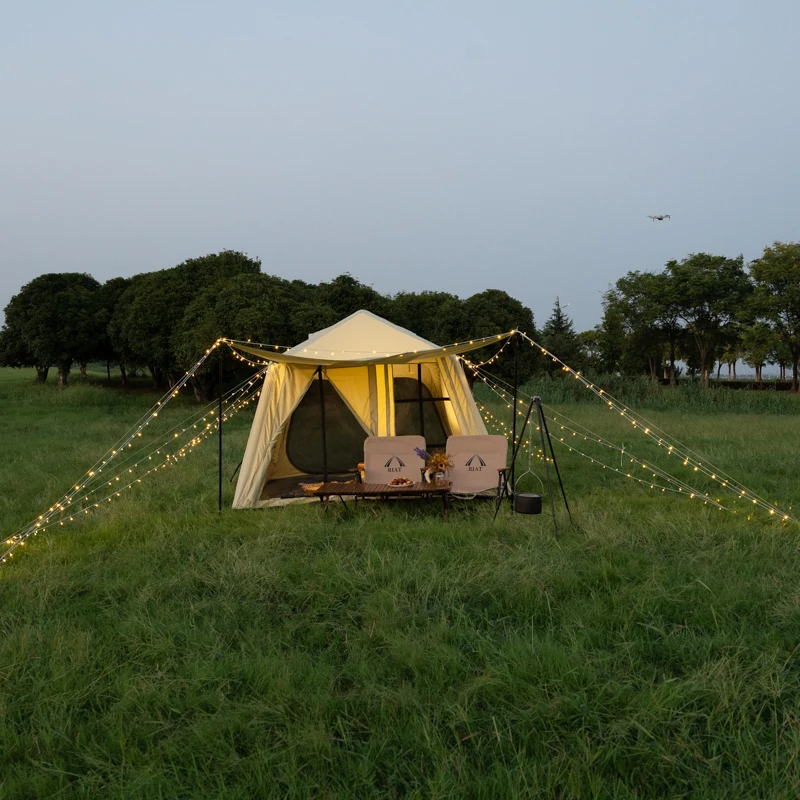 China Factory's 2-Personen-wasserdichtes aufblasbares Familien-Campingzelt aus Oxford für Picknicks im Freien