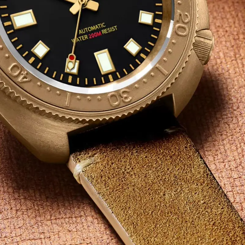 ADDIESDIVE Bronze Automatic Mechanical Watch Japan 8215 CUSN8 Solid Bronze Sapphire Glass Wristwatch BGW9 Luminous Reloj Hombre