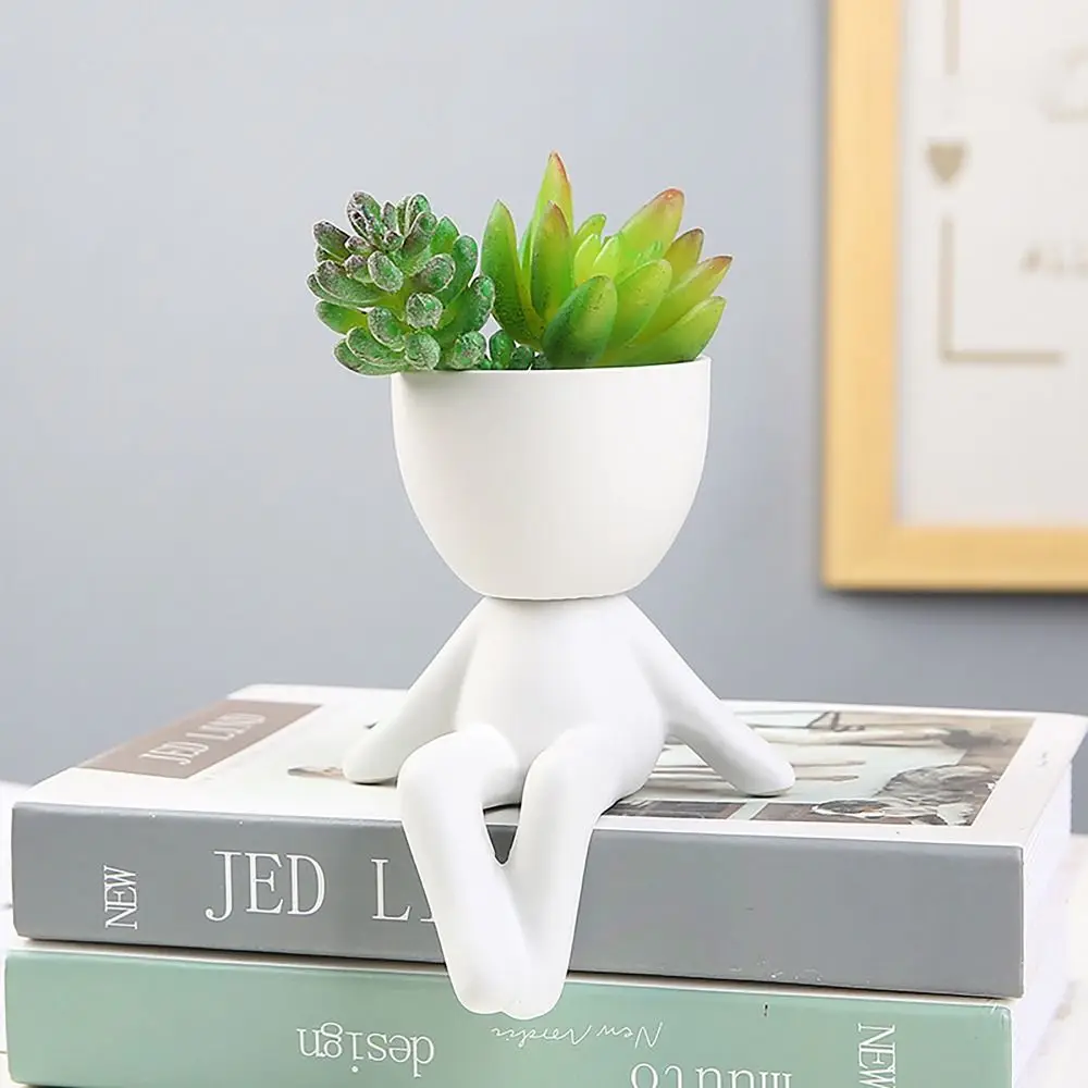 Cute Ceramic Succulent Plant Pot Nordic Style Garden Supply Plant Vase Container Drought Resistant Art Potted Home