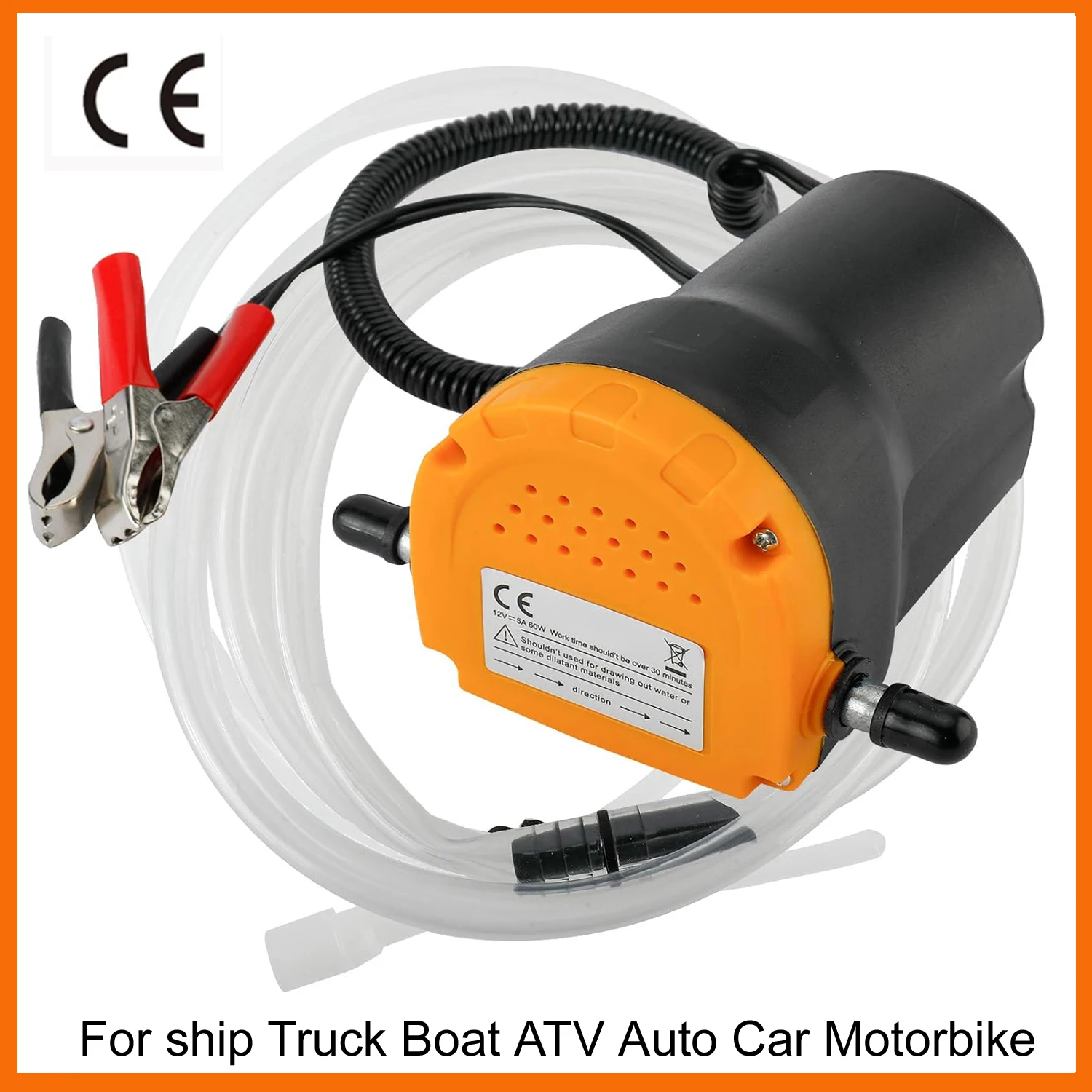 

12V 60W Oil Change Pump Extractor with Tubes and Hose Oil Suction Pump Oil Diesel Fluid Extractor Pump Fuel Transfer Pump
