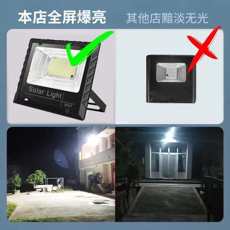 2026 Solar Flood Lights Remote Control Solar Powered Spotlight Outdoor Waterproof IP67 Villa Street Light Adjustable Angle
