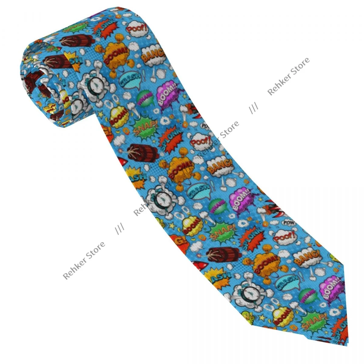 Formal Skinny Neckties Classic Men's Comic Speech Bubbles Wedding Tie Gentleman Narrow