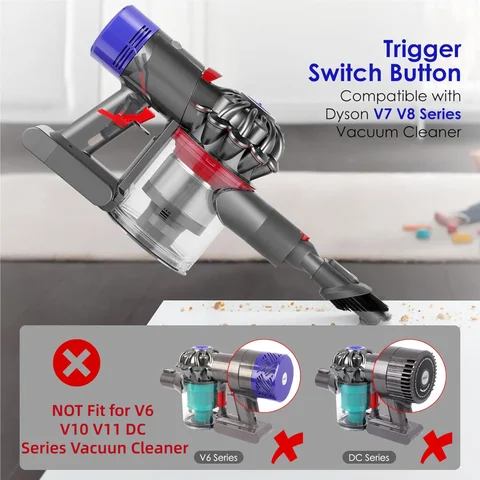 Ersatzteile für Auslöseschalterknopf für Dyson V7 V8 SV10 SV11 Staubsauger, Ersatzteile für rote Netzschalterknöpfe