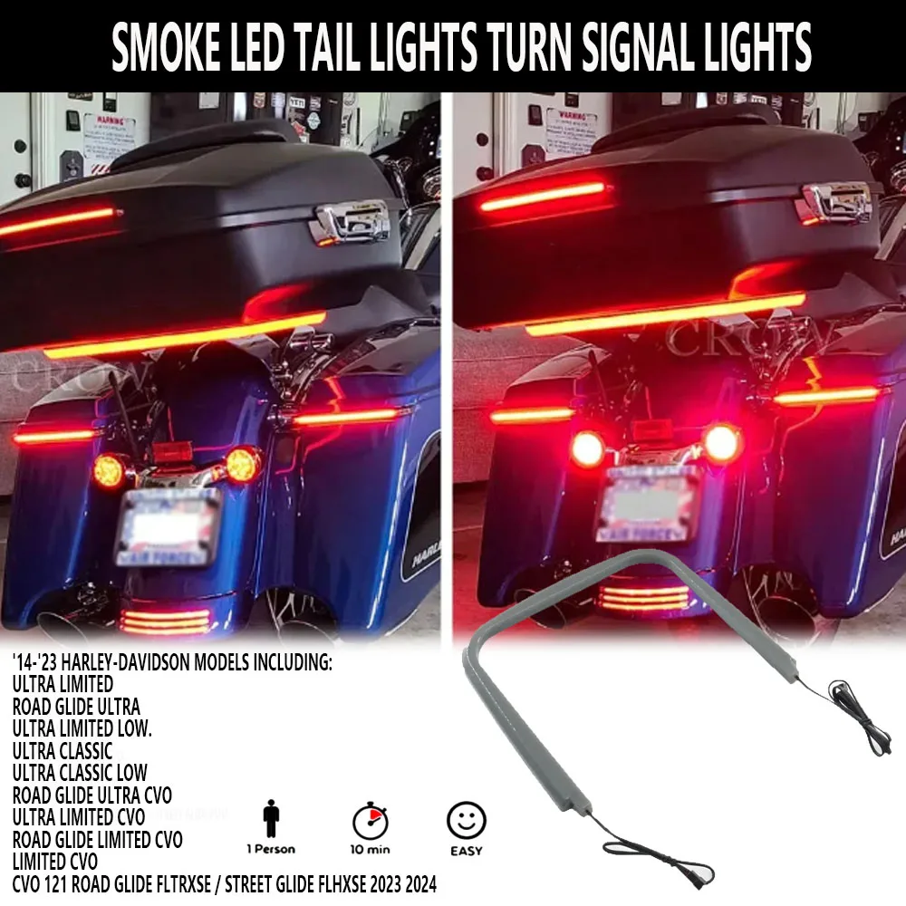 

Motorcycle Accessory Smoke LED Tail Lights Turn Signal Lights Harley CVO 121 Road Slide FLTRXSE/Street Slide FLHXSE 20232024