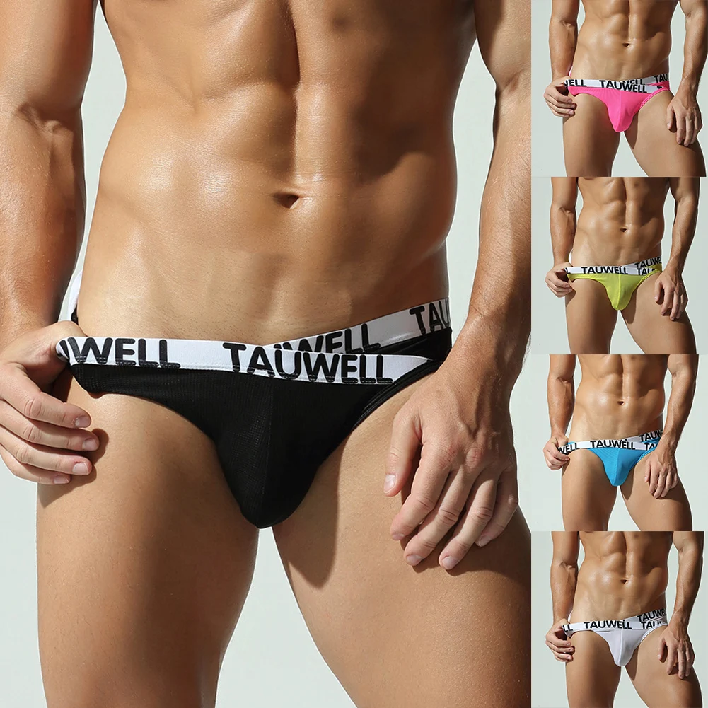 

Сексуальные мужские трусы для фитнеса, нижнее белье с низкой талией, U-выпуклые спортивные трусы с высоким разрезом, мужские трусы с бандажом, дышащая внутренняя одежда