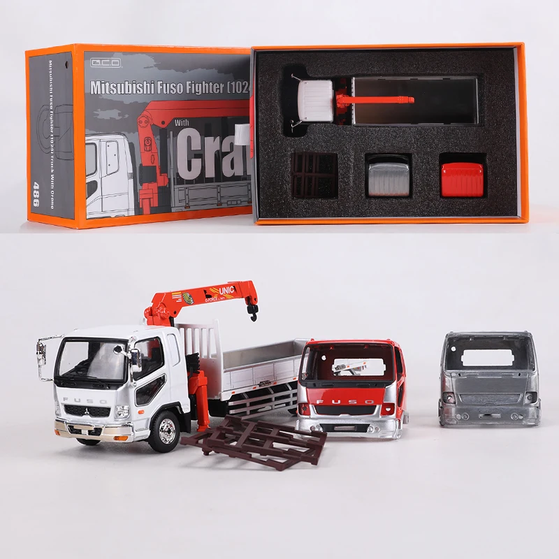 GCD 1:64 Fuso Fighter 1024 Truck Crane Truck Alloy Model Car