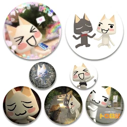 32/44/58mm Round Cartoon divertenti spille Toro Inoue Cat Pins distintivo fatto a mano per zaino Cothes accessori decorazione regali