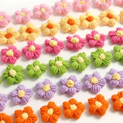 10/20Pcs 4cm Wool Flower Stickers DIY Shoes And Hats Handicrafts Sewing Clothes Headgear Hair Clips Decorative Accessories