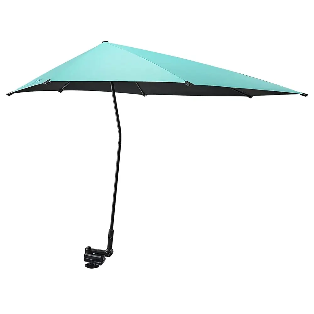 

Upf 50+ Adjustable Beach Umbrella Xl With Universal Clamp For Chair Stroller Wheelchair Golf Cart Bleacher Patio