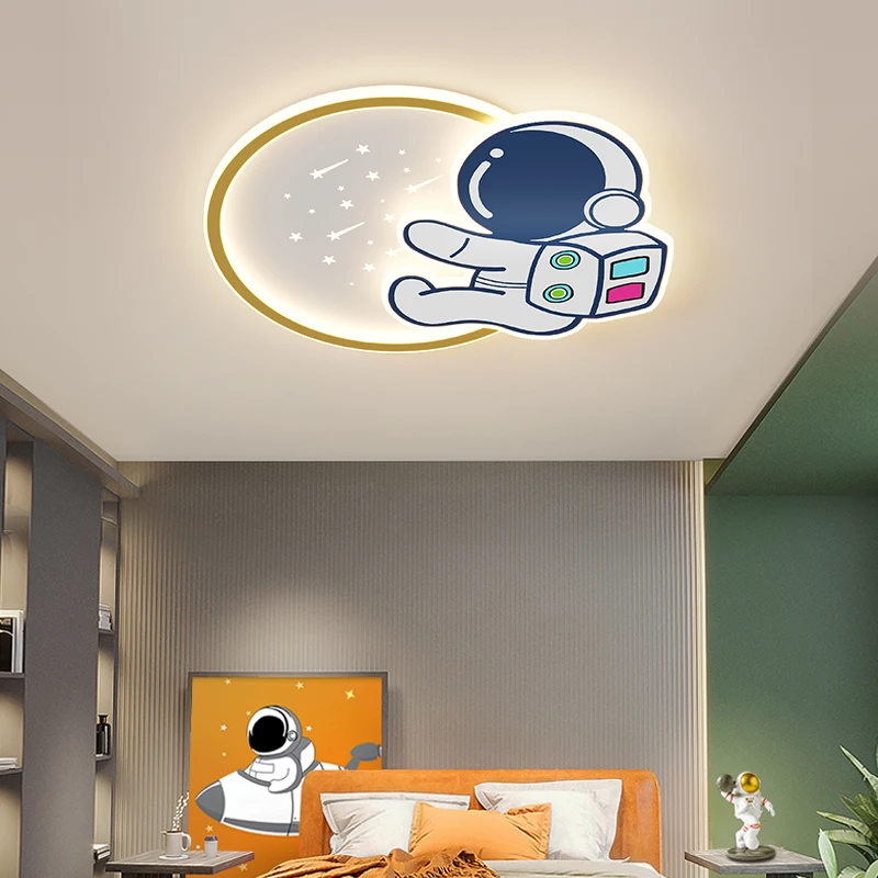 Modern Minimalist Astronaut Bedroom Ceiling Lights Creative Cartoon Art Simple Boy Girl Room Dreamy Childlike Warm Ceiling Lamps