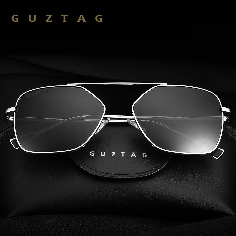GUZTAG Brand Sunglasses Polarized UV400 Unisex Stainless Steel Square Men/Women Sun Glasses Eyewear Eyeglasses For Male G8088