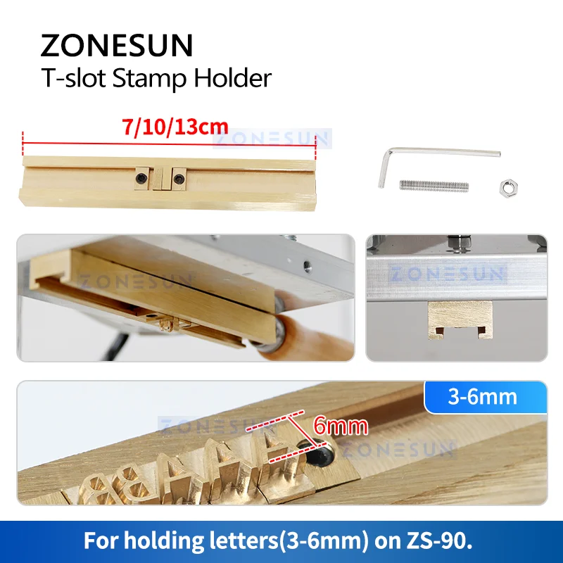 Zonesun Stamp Holder T Slot Letter Holder for ZS90 ZS100 ZS100 Accessory Easy Changeover ZS-TS