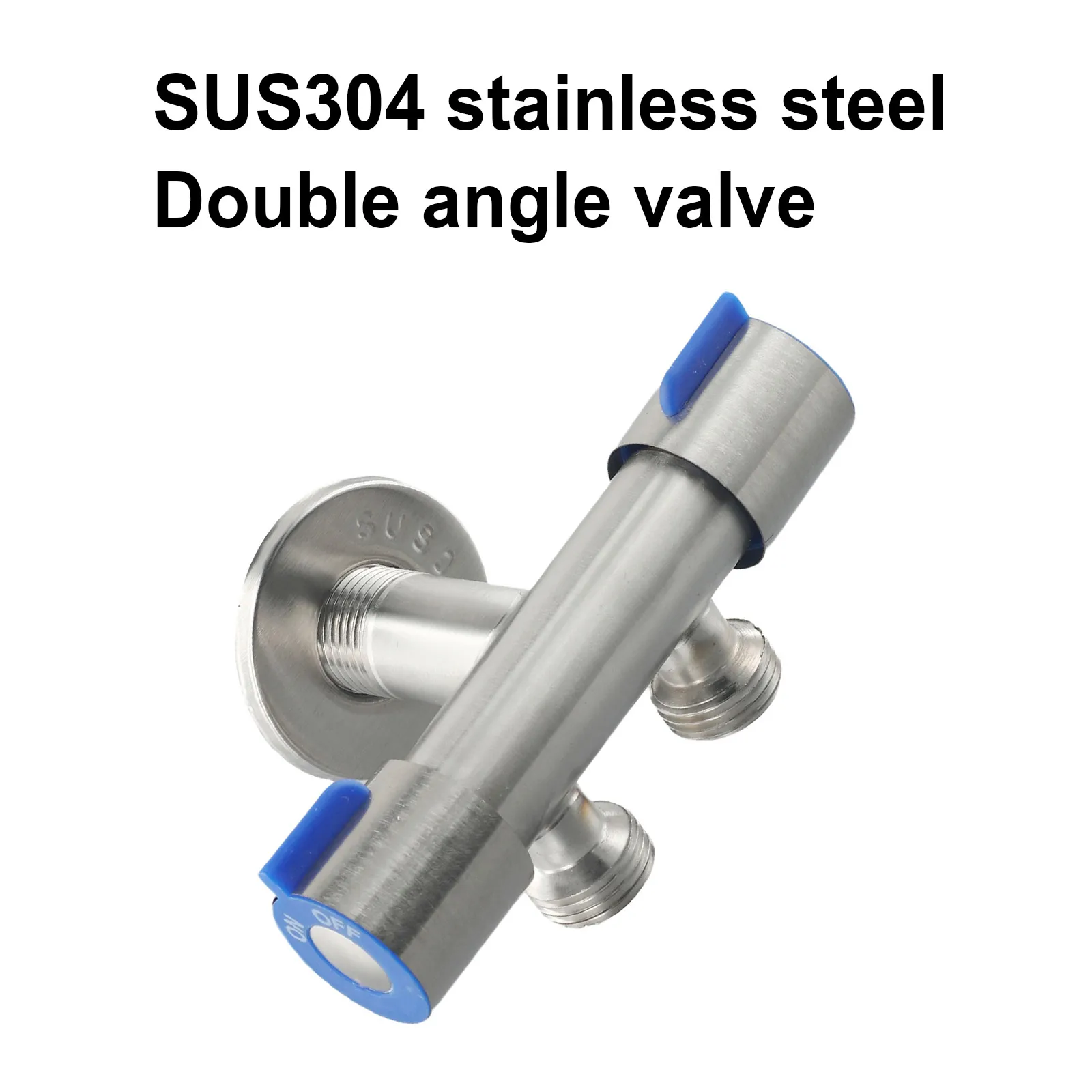 Stainless Steel Double Handle Triangle Valve Compatible with Washing Machine Cold Water Inlet and Built for Long Term Durability