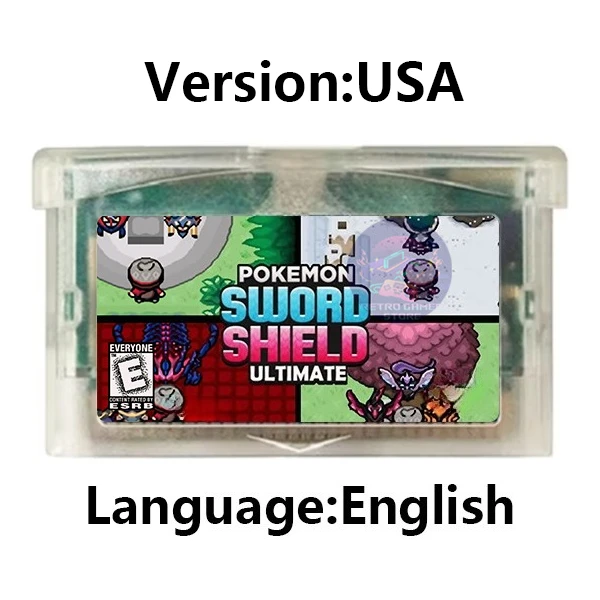GBA Game Cartridge Pokemon Series Cawps Emerald Seaglass Rouge Opgeladen Geel Lunar Dark Violet Videogameconsolekaart
