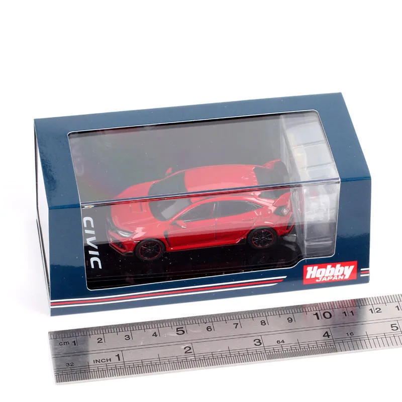 Coche deportivo Honda Civic Type R FK8 1/64 a escala 2020 con modelo de pantalla de motor vehículos de juguete HJ64 Hobby Japón rojo