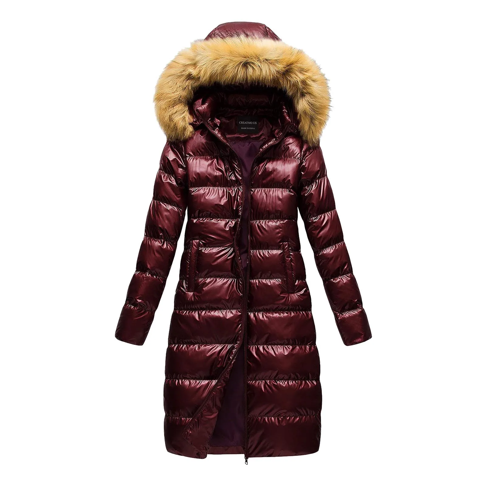 2024 New Women's Winter Jacket Fur Coat Parkas Fashion Casual Slim Cotton Jacket Hooded Warm Jacket Coat PU Leather Zipper