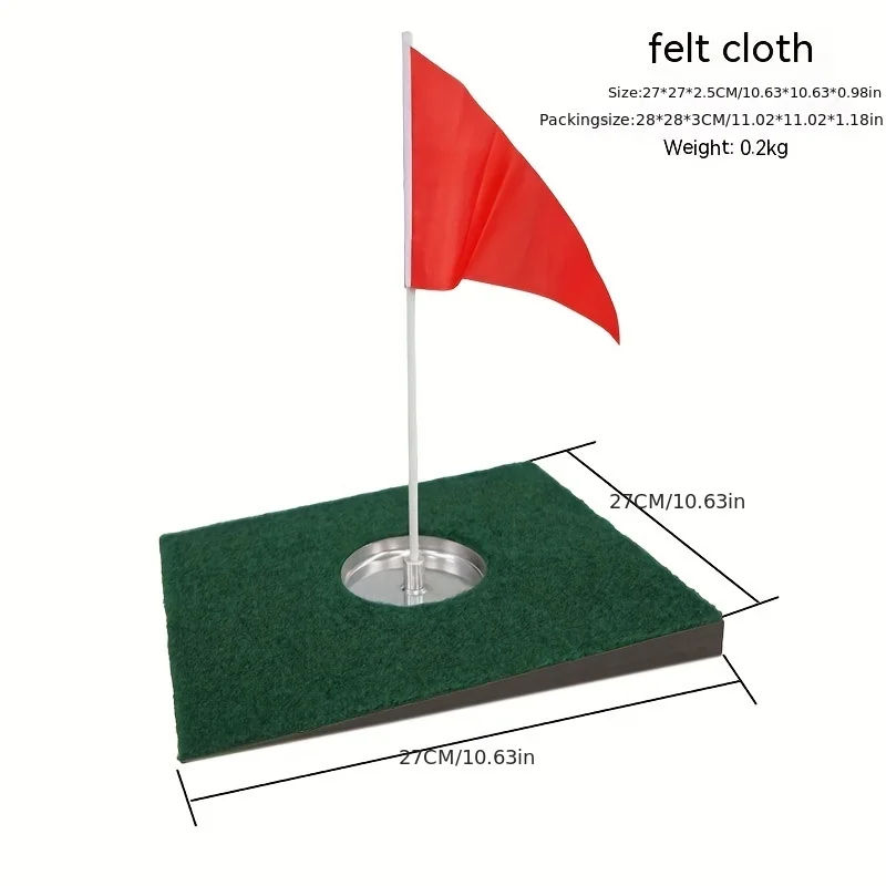 Golf Putter Pad Simulation Green Mini Putter Plate Portable Putter Slope Practitioner Hole Cup Package