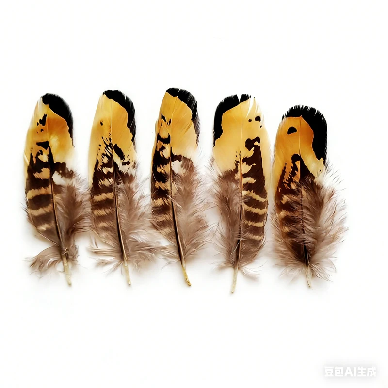 50 stks/partij Natuurlijke Bruin & Geel REEVES VENERY PAUW VLEUGELVEREN, Losse Reeves Quill Veren, pluimen voor knutselen