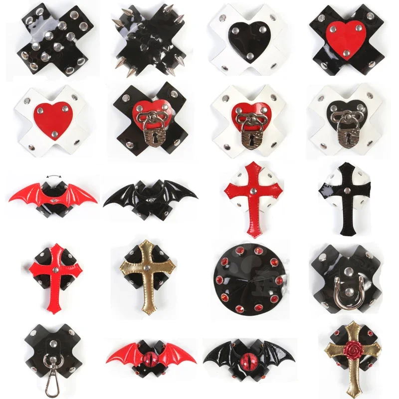 Sexy Dark Reign Leather Breast Patch Original Personalized Breast Paste Punk Cyber Devil Sister Cross NuBra