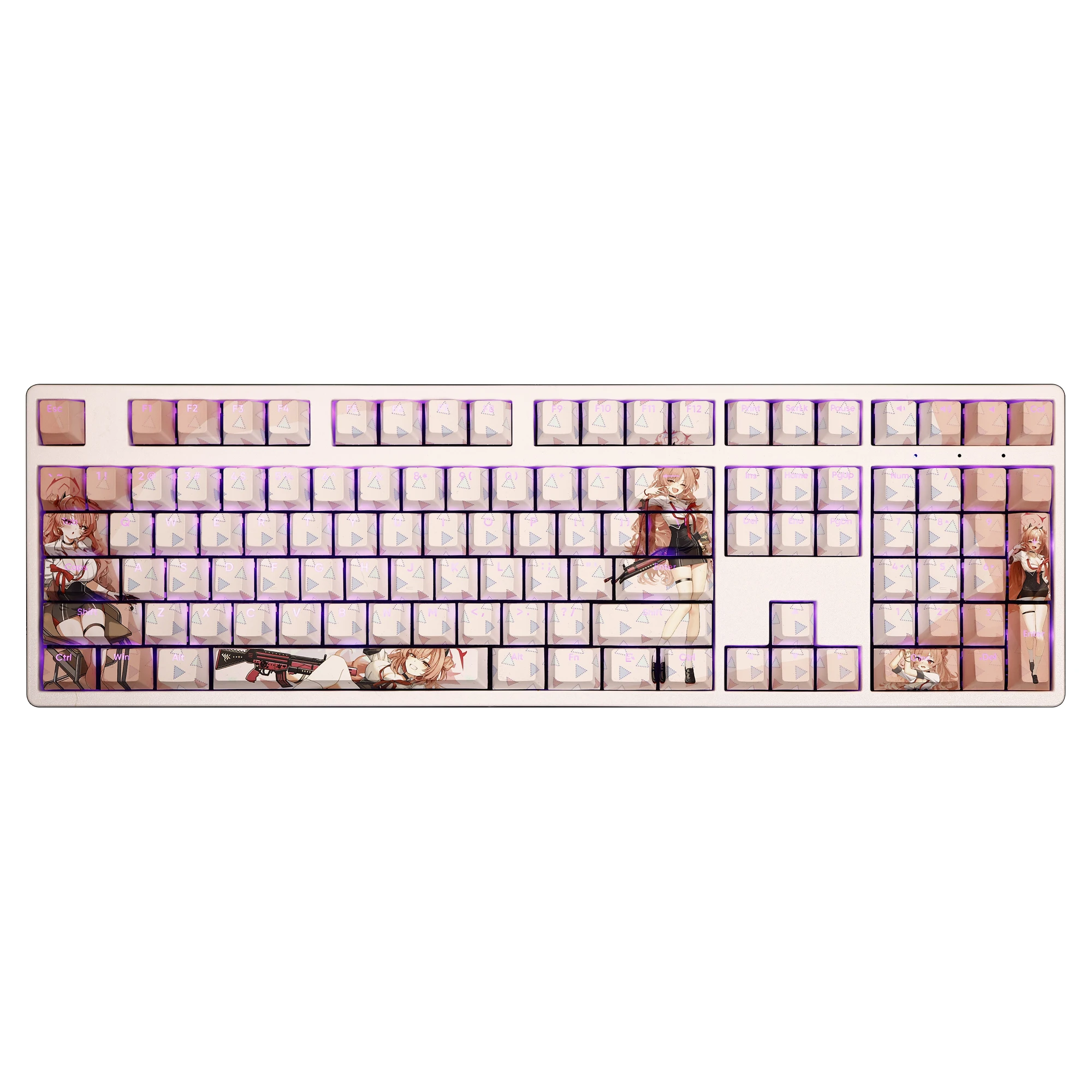 108 Keys/Set Blue Archive yozakura kirara PBT Cherry Keycaps for MX Cross Axis Switch Keycap for Mechanical Keyboard Game Gift