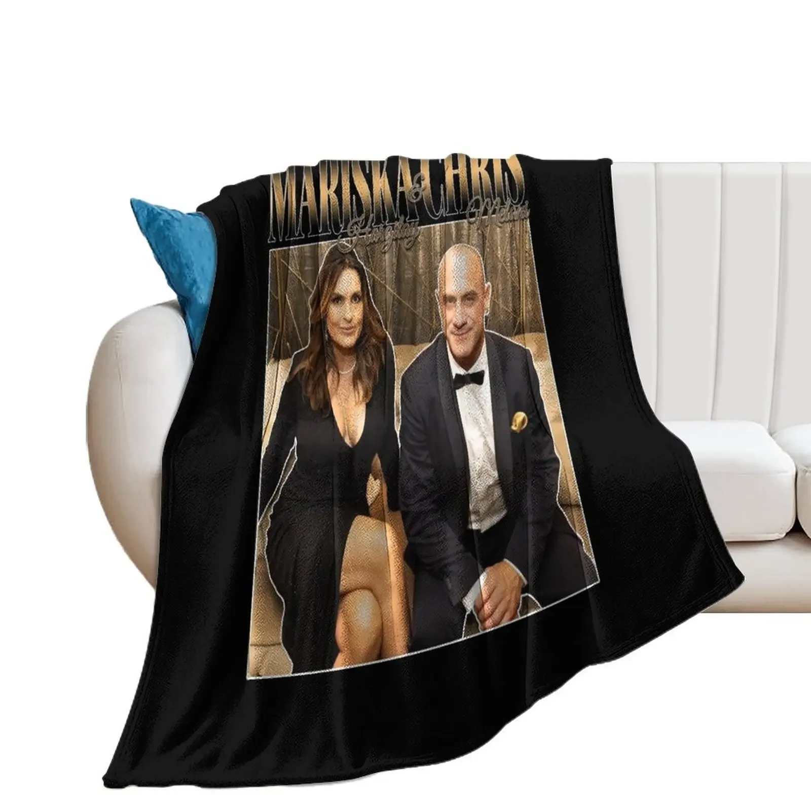 Mariska Hargitay and Chris Meloni Chriska at the Emmys vol 2 90s Inspired Throw Blanket Summer christmas decoration Blankets