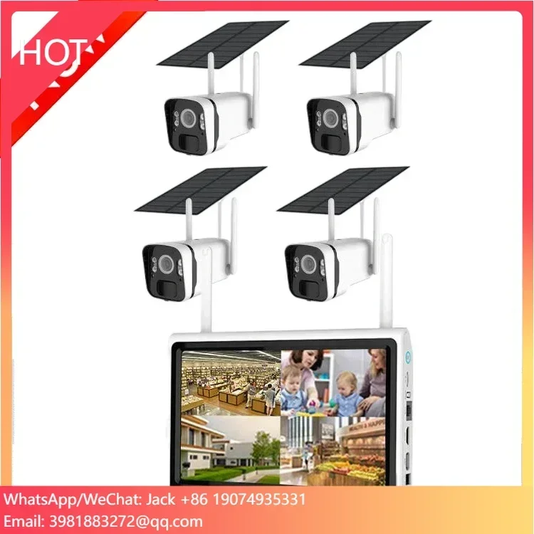 

4 Channel Wireless Camera Nvr Solar Free Cloud Storage Wifi Cctv Kit Security Camera