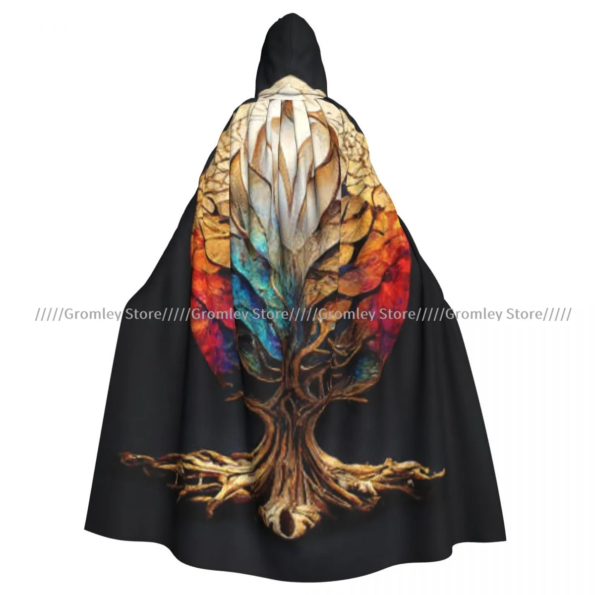 Tree Of Life Yggdrasil Witch Cloak Halloween Cosplay Costume Adult Unisex Cloak Retro Ages Cape