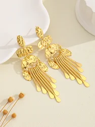 Christmas Enamel Ladies Ear Crystal Indian 316L Stainless Steel Hoop Earrings Metal Tassels Drop Earrings Nuggets Dangle Earring