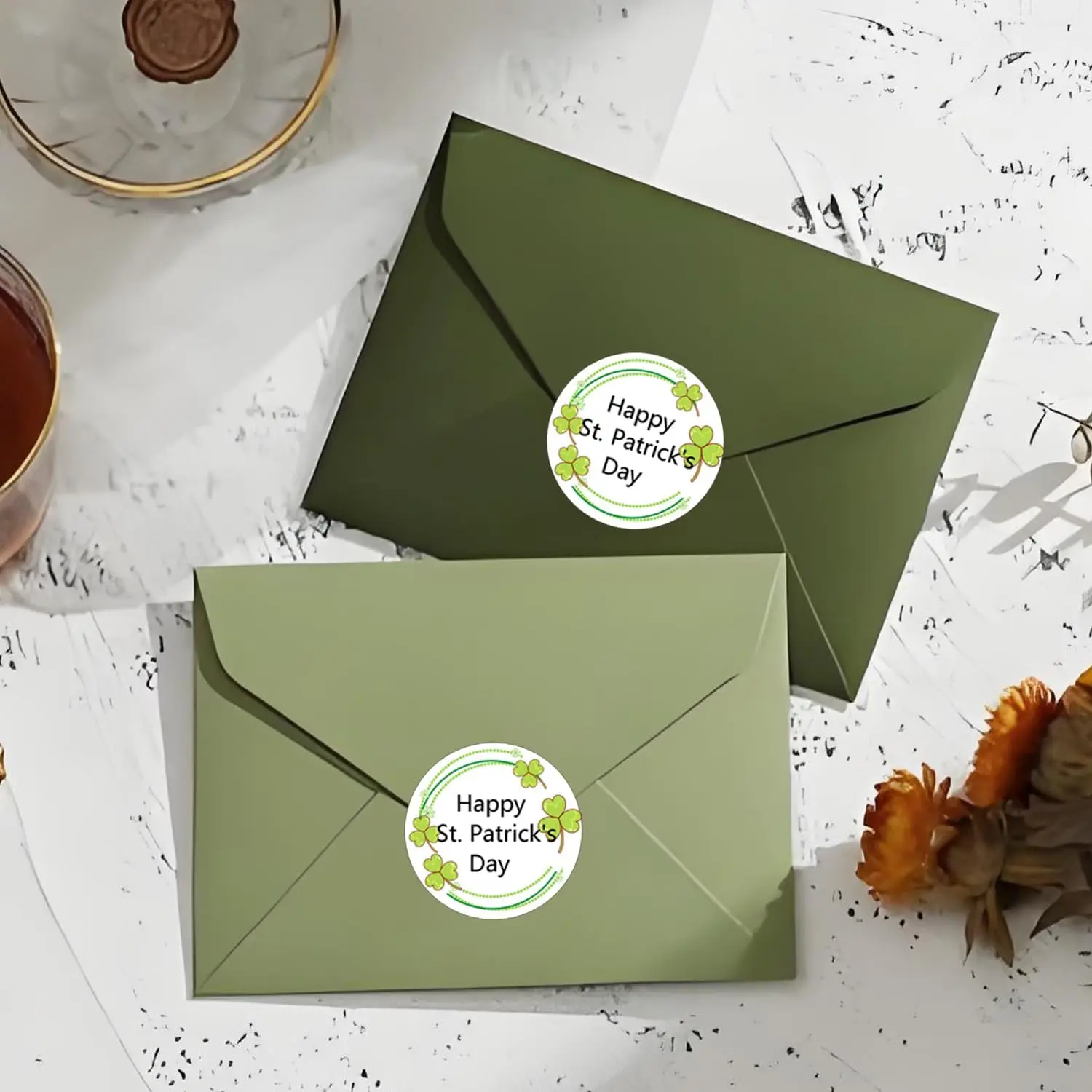 t. Patrick's Day Sticker 2 Inch Direct Thermal Labels Name Tag Thermal Labels Clover Stickers Printer Labels for Small Business