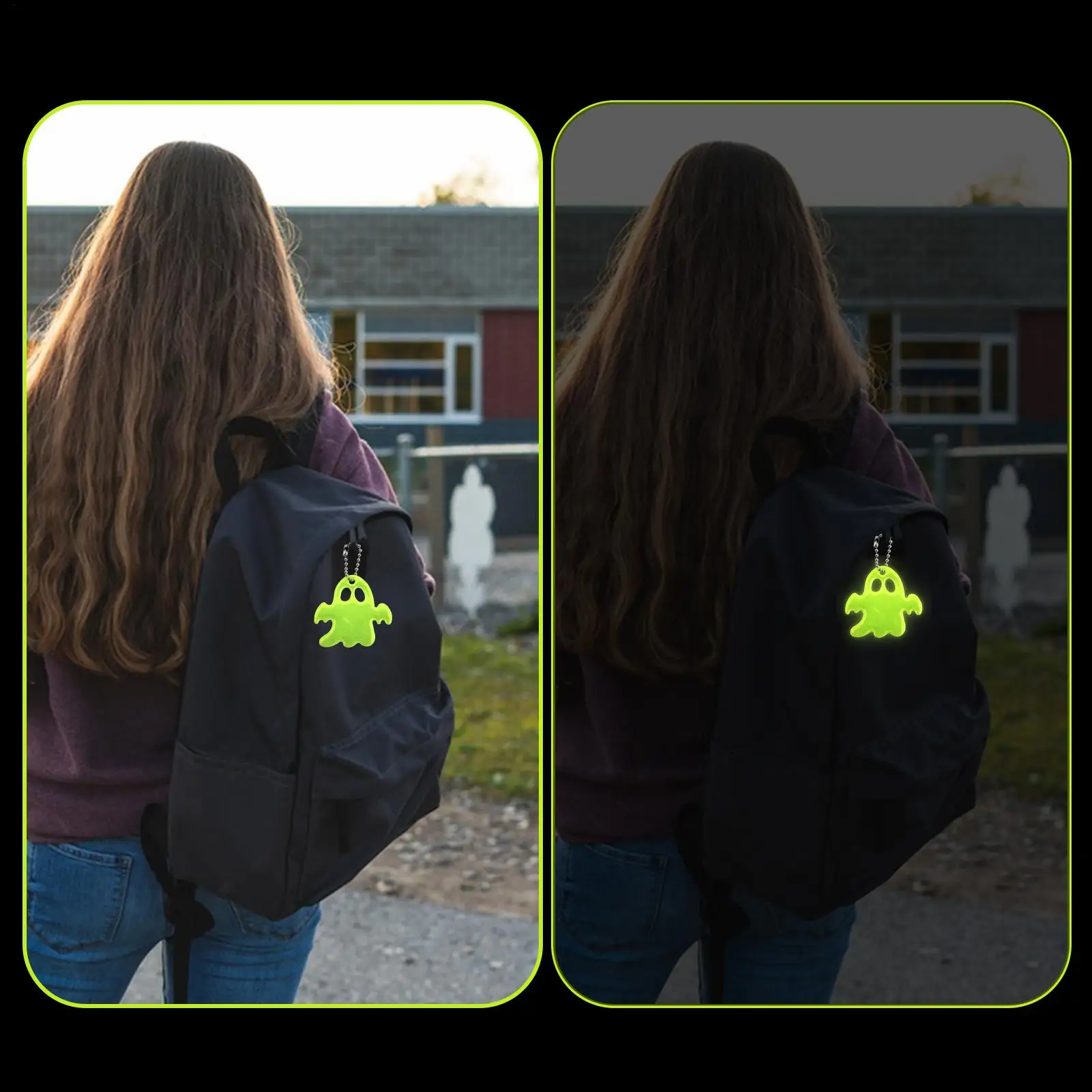 20 قطعة من المعلقات العاكسة الشبحية عاكسات السلامة لحقائب الظهر والمشي الليلي والجري ورؤية الهالوين #4