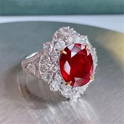 Imitation natural ruby color split open ring party wedding ring women's bride commitment engagement