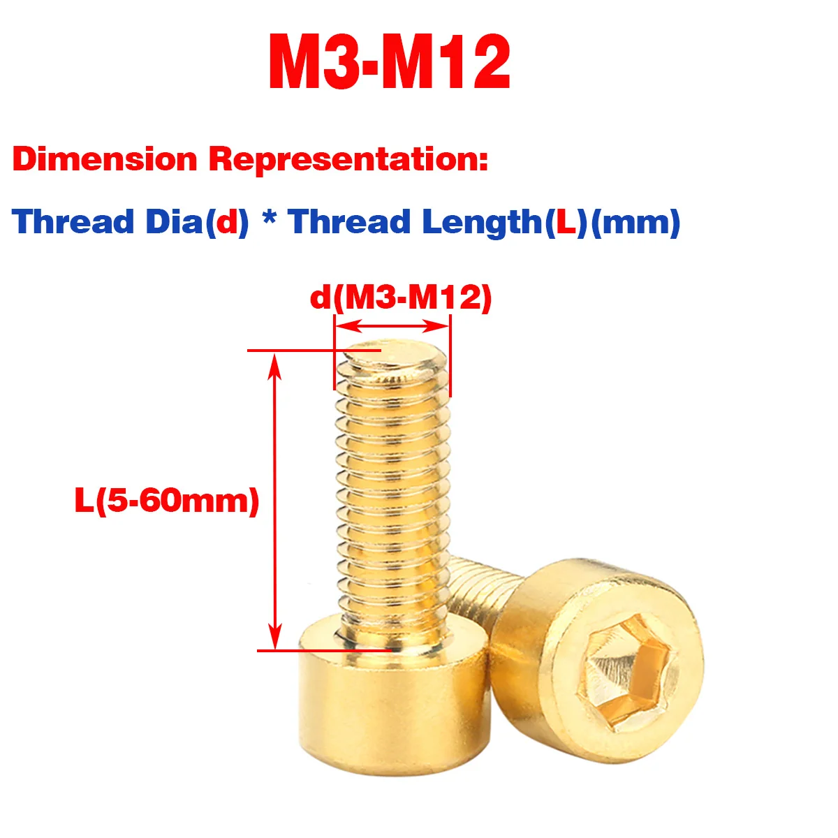

Brass Hexagon Socket Head Extension Screw, All Copper Cup Head Screw M3-M12