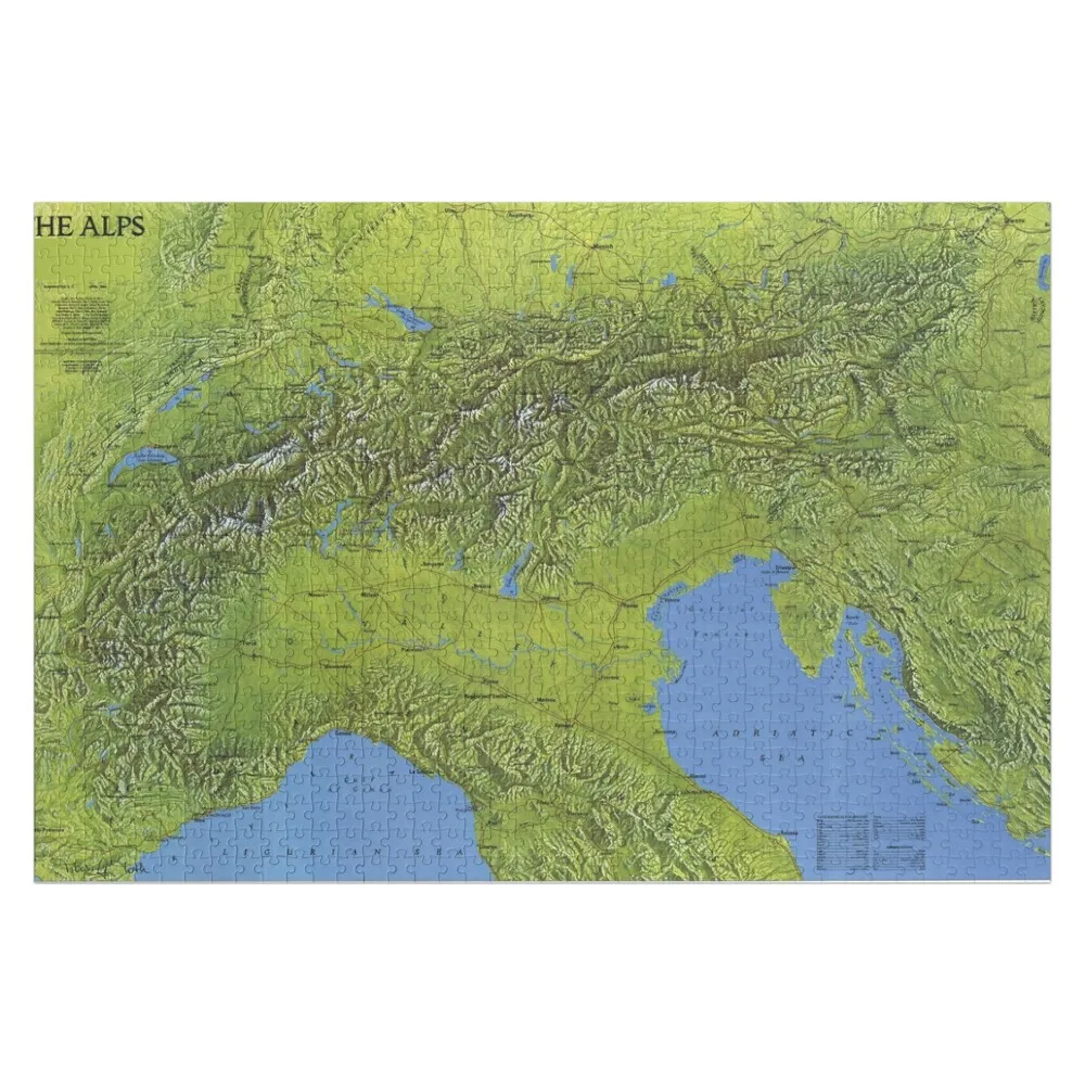 The Green Map Of The Alps 1985 Jigsaw Puzzle Customizable Gift Jigsaw Custom Iq Puzzle