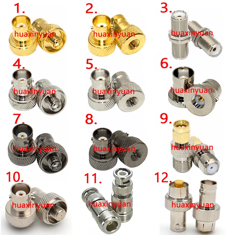 

10PCS Q9 BNC To SMA Male Female Disc UHF female SMA to TNC female for Motorola Walkie-talkie Adapter Coax RF Brass Copper plug