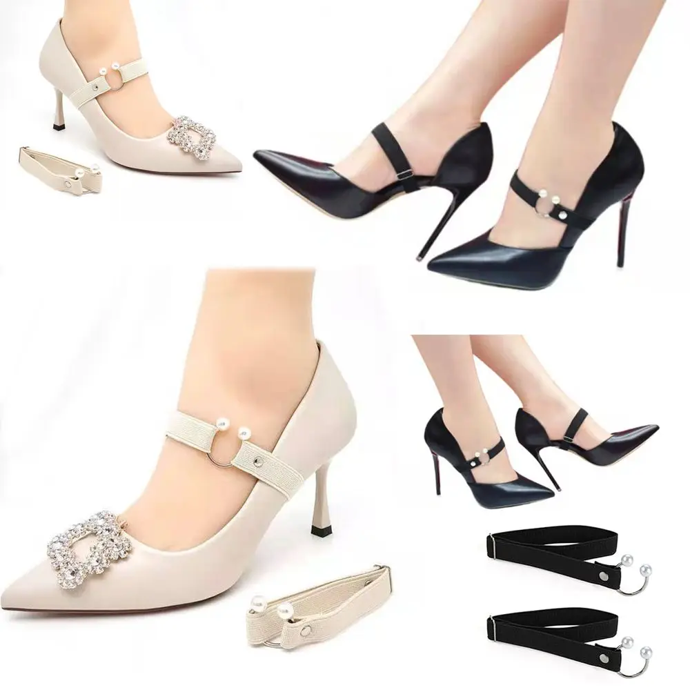 Adjustable Elastic Lazy Shoelace Bundle Shoelace Anti-skid Straps U-shaped Pearl Ankle Tie Band