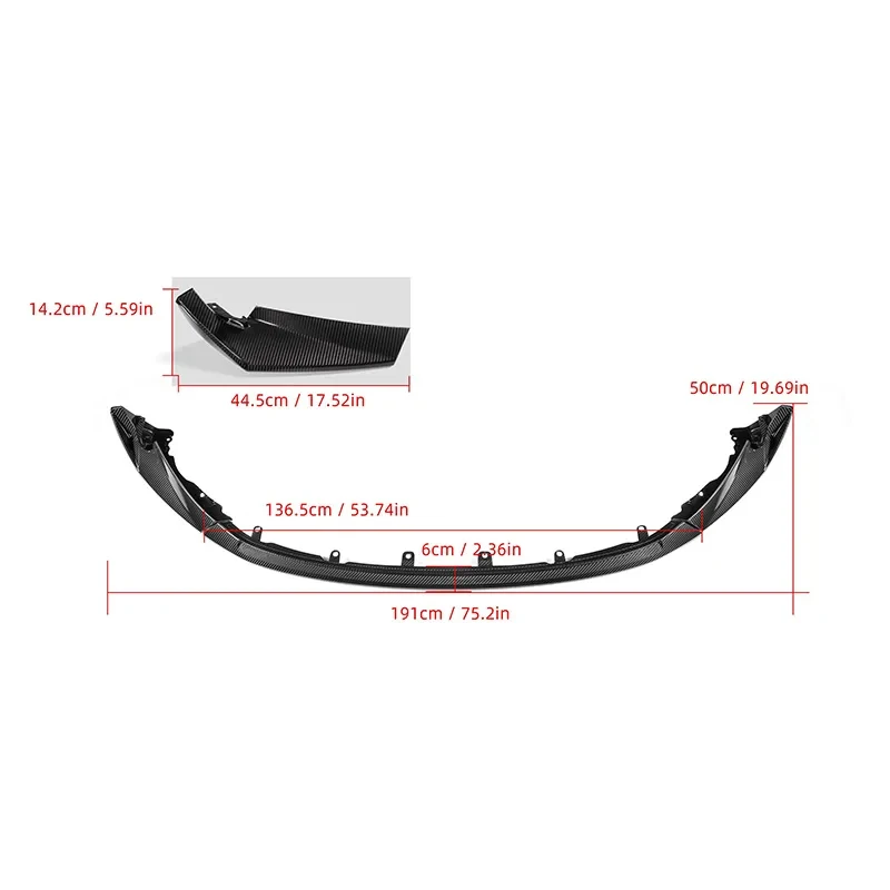 G80 G82 G83 M3 M4 Car Styling Body Kit Spoiler Duck Lip Guard Cover Real Dry Carbon Fiber Front Bumper Lip Sp 3PCS