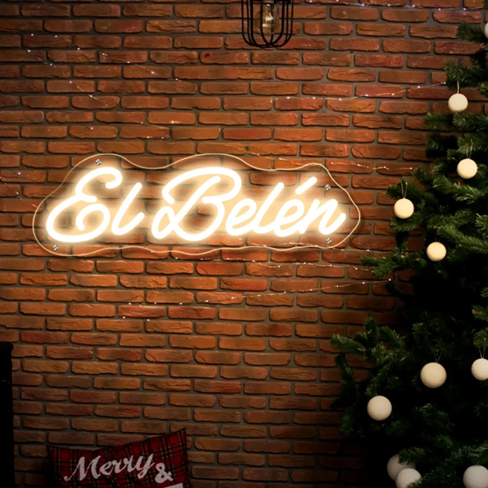 

Christmas Neon Led Sign Feliz Navidad Home Decoration Bedroom Neon Sign Happy New Year El belén Neon Lights USB Wall Decor Gifts