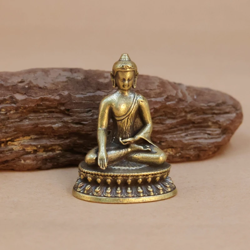 A11-8 Brass Sakyamuni Buddha statue ornament, Tibetan mini sitting Buddha, desktop micro-landscape Buddhist niche customization