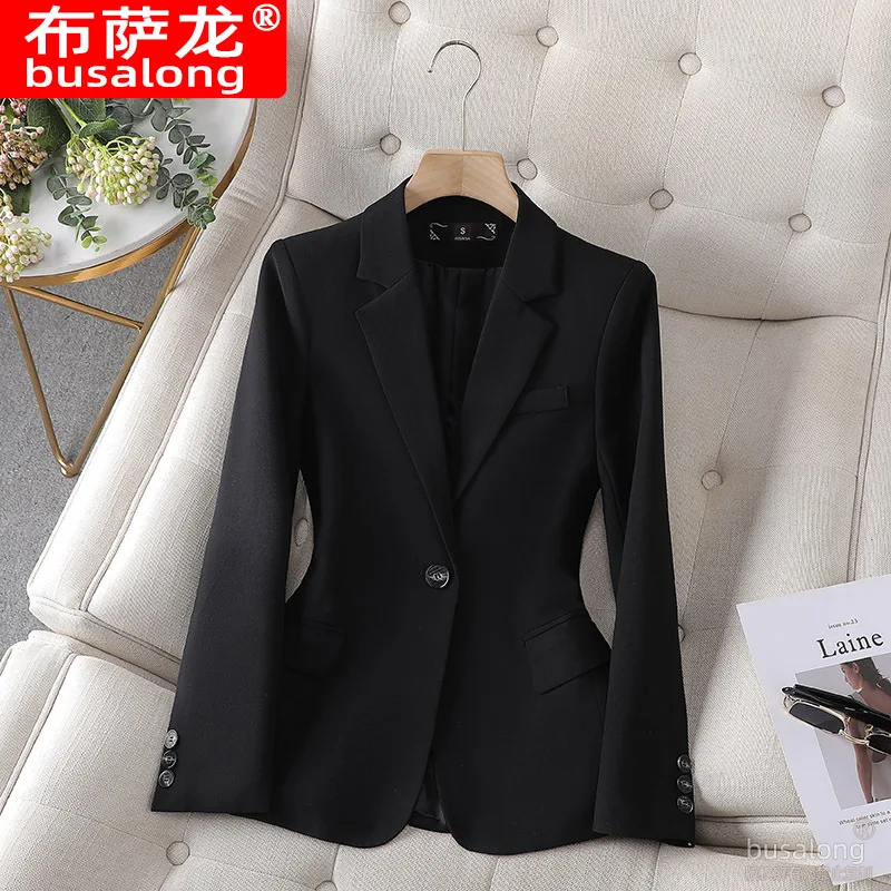Novo elegante moda terno casual feminino manga longa blazer profissional formal jaqueta única workwear8231