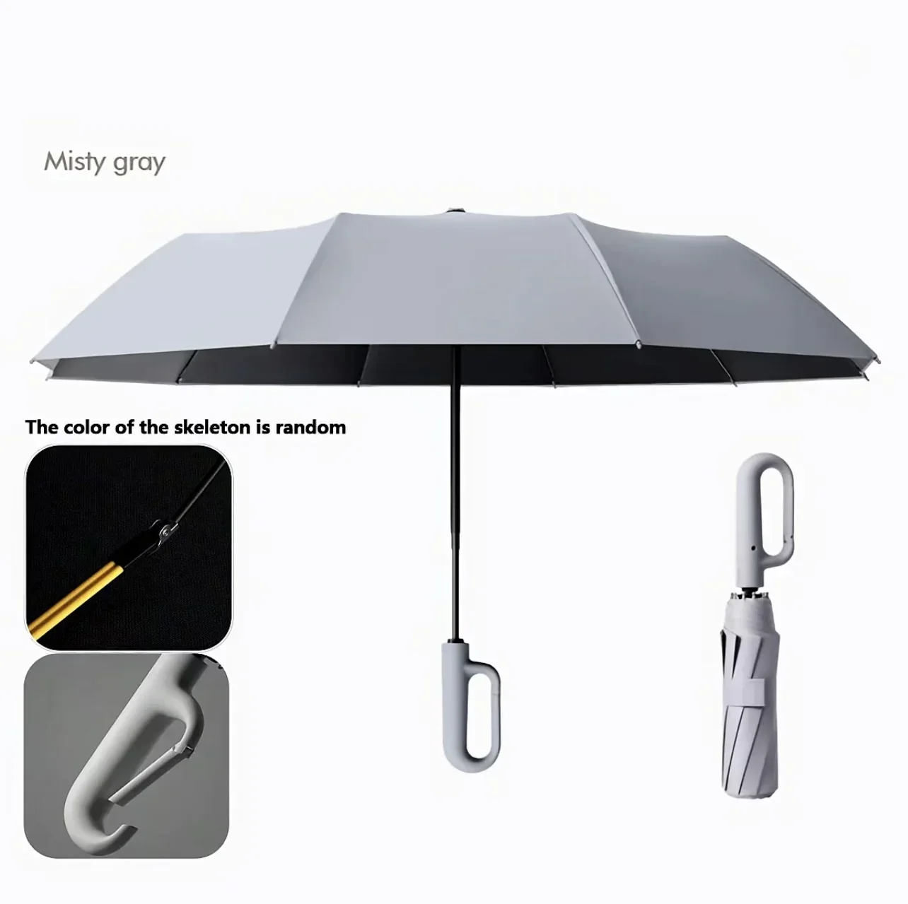 Fully Automatic Umbrella for Men And Women with Ring Buckle Design Large Rib Strong Sunshade Double Umbrella Folding Compact