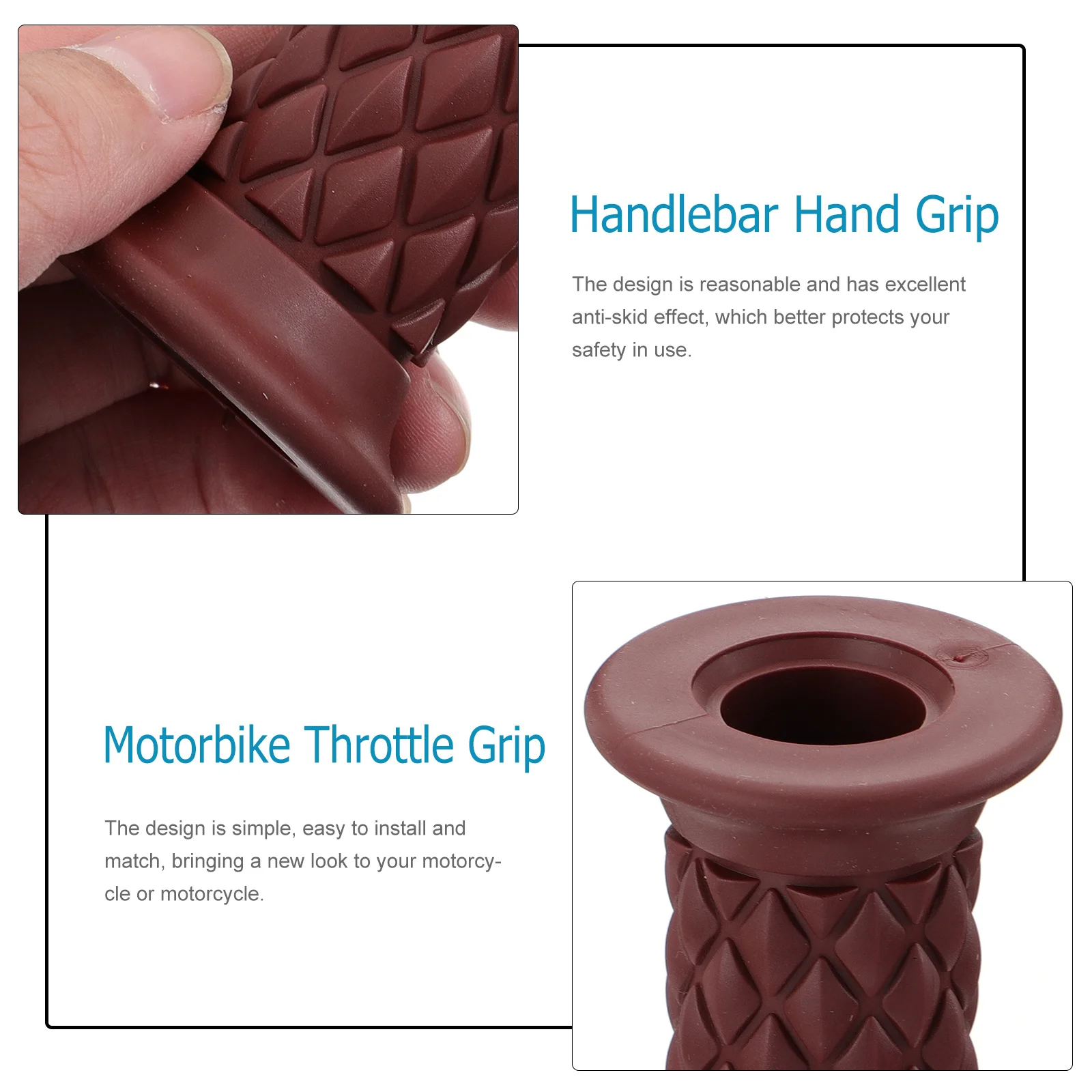 

1Pair Classic Retro Handle Grip Fine Craftsmanship Anti-Slip Motorcycle Throttle Grip Replacement for Bike Handlebar Accessories