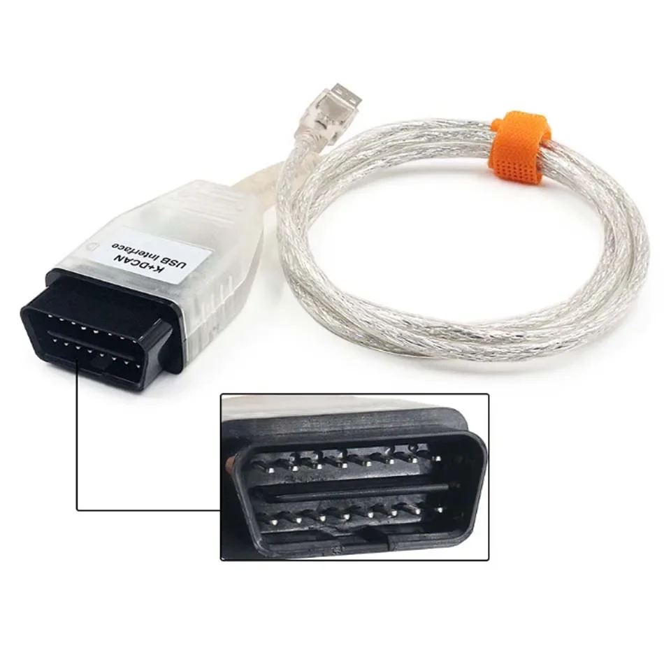 K DCAN Programming Cable for In-pa Ediabas K+DCAN Switch OBDII Diagnostic Cable for BMW E46 K+CAN K CAN FT232 Chip USB Interface