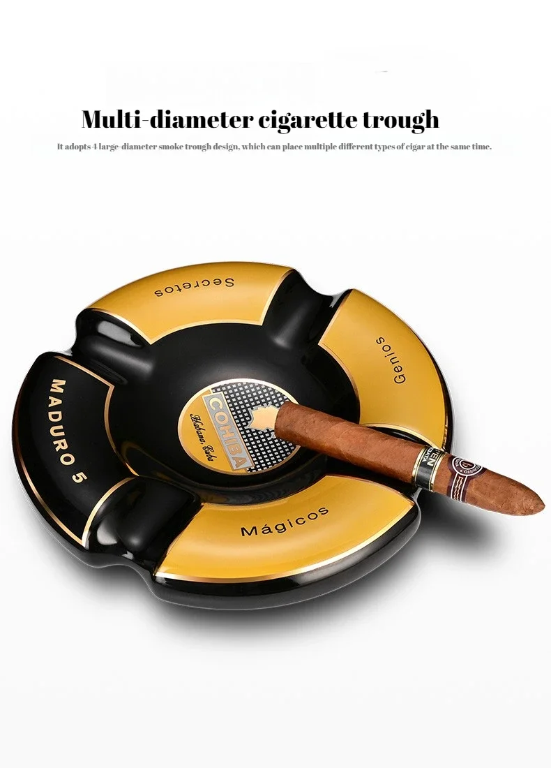 Cuban cigar ashtray four-slot ceramic creative personality fashion decoration ashtray