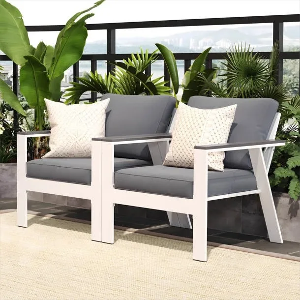 Outdoor aluminum alloy sofa waterproof and sunscreen leisure terrace rattan courtyard coffee table combination living room balco