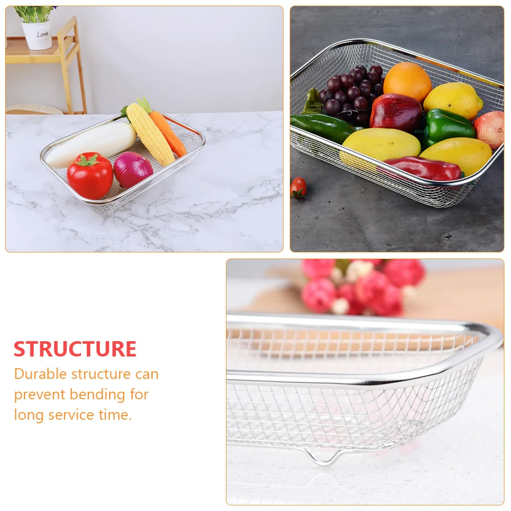 

3Pcs Comfortable Feel Stainless Steel Cutlery Drain Baskets Rustproof Fruit Knives Storage Racks for Home