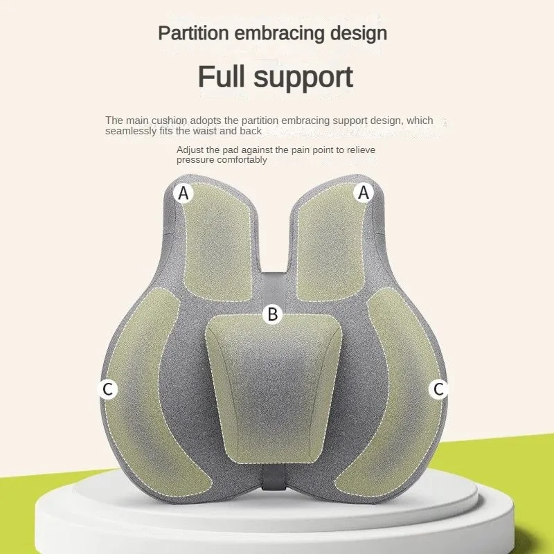 Lumbar Support Pillow Memory Foam Relieve Back Pain Car Seat Waist Cushion Soft Comfortable For Office Home Car