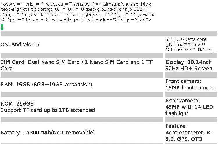 [Shipping from Poland] Cubot Tab Kingkong S 10.1'' 90Hz Android 15 Tablet 15300Mah 16Gb(6+10) 256Gb Camping Light 48Mp Pad